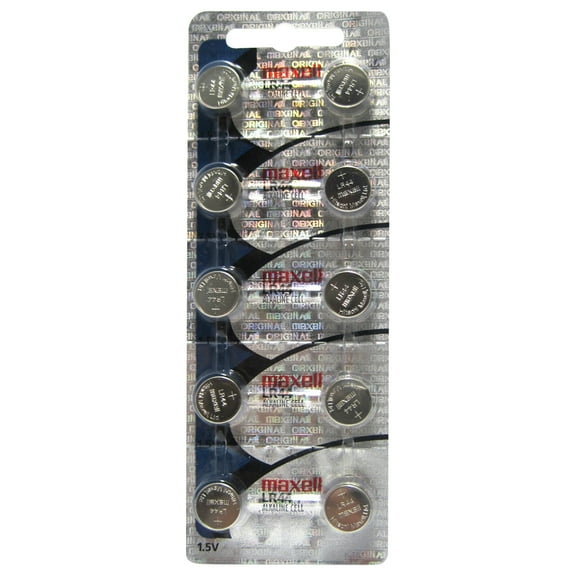 Maxell LR44 - A76 Alkaline Button Battery 1.5V - 10 Pack