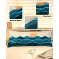 thumbnail image 2 of Teal Waves Body Pillow Cover 20 x 54 Inch Decorative Pillow Cover Watercolor Sun Turquoise Ombre Lumbar Pillowcase Seasonal Rectangle Cushion Case for Couch Sofa Bed Living Room, 2 of 7