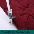 thumbnail image 5 of Heeneeso M11 Microfiber Bathroom Rug Non-Slip Machine Washable Burgundy Flower 1PC 30 x 18", 5 of 7