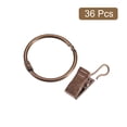 thumbnail image 3 of Unique Bargains Curtain Rings with Clips, 36pack Drapery Curtain Clip Rings, 1.22 Inch Curtain Clip Rings Hooks (Copper), 3 of 5