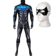 thumbnail image 3 of FeiKong Disfraz de superhéroe adulto Titans Nightwing, mono de cosplay, disfraz de Halloween, mono genial con máscara de ojos, 3 of 5