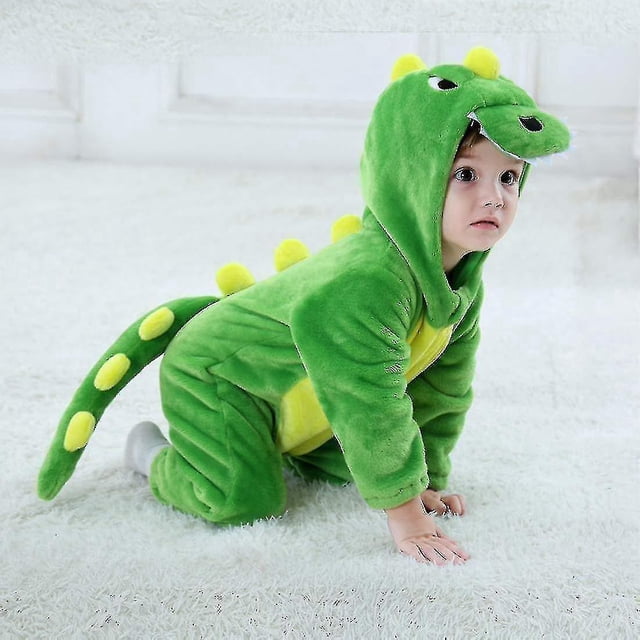 Ca Disfraz de dinosaurio para niños pequeños Disfraz de animal mono con capucha lindo para niños Halloween