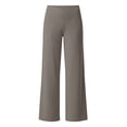 thumbnail image 6 of ManxiVoo Women's High Waisted Ribbed Flare Leggings Yoga Pants with Wide Leg Lounge Trousers for Women Buttery Soft Comfy Everyday Wear XL Size Khaki, 6 of 8