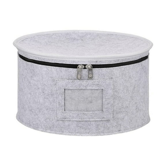 Taotanxi China Storage Case for Dinner Plate,10" W X 6.1" H Thick Felt Plate Quilted Case Stackable China Storage Containers With 12 Felt Dividers for Dinnerware Storage And Transport