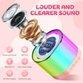 thumbnail image 3 of LUXERAD Mini Karaoke Machine - Portable Bluetooth Speaker with 2 Mics, Pink, 3 of 7