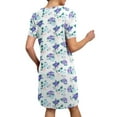 thumbnail image 4 of FOLUNSI Women's Plus Size Nightgown Sleepwear Short Sleeves Round neck Shirt Casual Print Nightshirt S-3X, 4 of 5