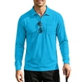 thumbnail image 2 of Hearthz Big and Tall Polo Shirts for Men Soft Breathable Moisture Wicking Mens Long Sleeve Tee Shirts Comfort Colors Collared Mens Golf Polo Shirts with Pocket Light Blue XL, 2 of 10