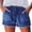 v#51Blue26, variant on Rggeeun Womens Shorts Solid Color Elastic High Waist Denim Side Pockets & Bottom Tassel Trim Soft Lightweight Slim Fit For Summer Office Adorable Bottoms,Black,L