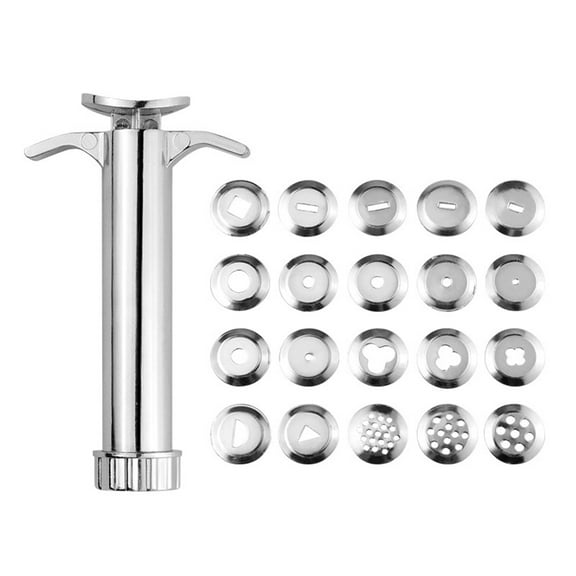 Stainless Steel Clay Extruder with 20 Tip Sugar Paste Extruder Clay Cutter Tool For Fondant Cake Decorating Clay Craft