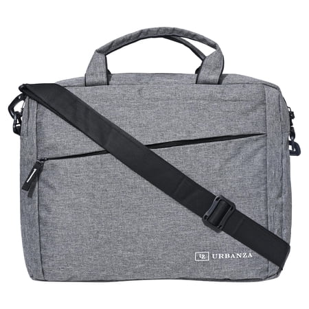 URBANZA Adult Casual, Spacious, Ergonomic, Foam Padded Leather Laptop/Briefcase Bag, Gray, 1-Piece