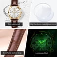 thumbnail image 3 of OLEVS Watches for Womens Brown Leather Strap Analog Quartz Rose Gold Fashion Casual Dress Multifunction Chronograph Diamond Date Waterproof Luminous Ladies Watches Relojes para Mujer, 3 of 15