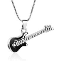 Guitar Cremation Jewelry for Ashes Holder Urn Necklace Lockets for Human Ashes Pet Ashes Pendent for Ashes and Chain for Memorial Musician