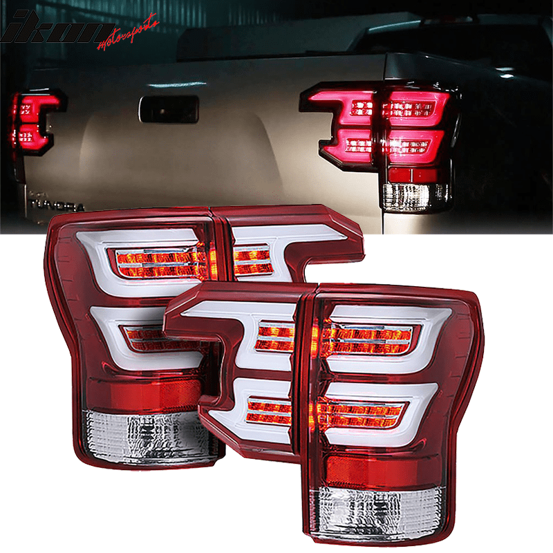 Compatible with 0713 Toyota Tundra Sequential LED Tail Lights Clear