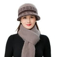 thumbnail image 2 of 2Pcs/Set Women's Girls Winter Warm Cozy Fashion Knitted Hat Beanie Scarf Set, 2 of 8