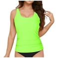 thumbnail image 3 of GEWSEY Tankini Tops for Women Swimwear Top Only Tummy Control Bathing Suit Top No Bottom (Green, L), 3 of 9