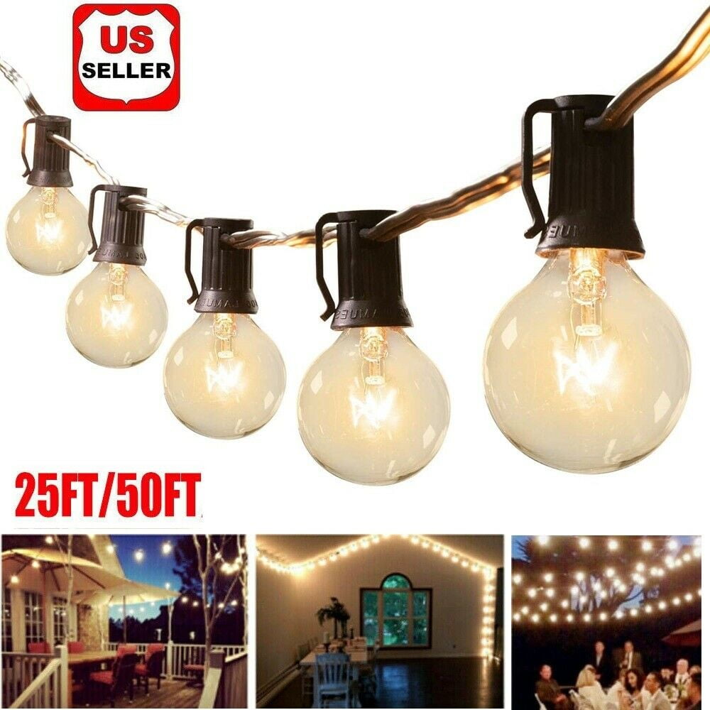 25/50FT Waterproof G40 Globe Bulbs Patio Hanging String Lights Outdoor Garden US 
