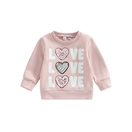 

Ma&Baby Infant Baby Girls Spring Autumn Casual Romper/Sweatshirt Long Sleeve Letter Heart Print Playsuit Pullover Tops