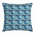 thumbnail image 1 of Abstract Throw Pillow Cushion Cover, Surreal Expressionism Inspired Image Modern Art Stripes Swirls Waves Trippy, Decorative Square Accent Pillow Case, 18 X 18 Inches, Grey Blue White, by Ambesonne, 1 of 2