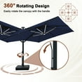 thumbnail image 3 of Mondawe 10x13FT Heavy Duty Cantilever Patio Umbrella w/LED Lights,Hanging Offset Outdoor Sun Shade Umbrella,Base Included,Navy Blue, 3 of 12