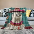 thumbnail image 2 of Chilfamy  Just A Girl Who Loves Llamas Throw Blanket Gifts for Girls Soft Flannel Blankets for Bed, Sofa, Couch, Travel, Camping White, 2 of 6