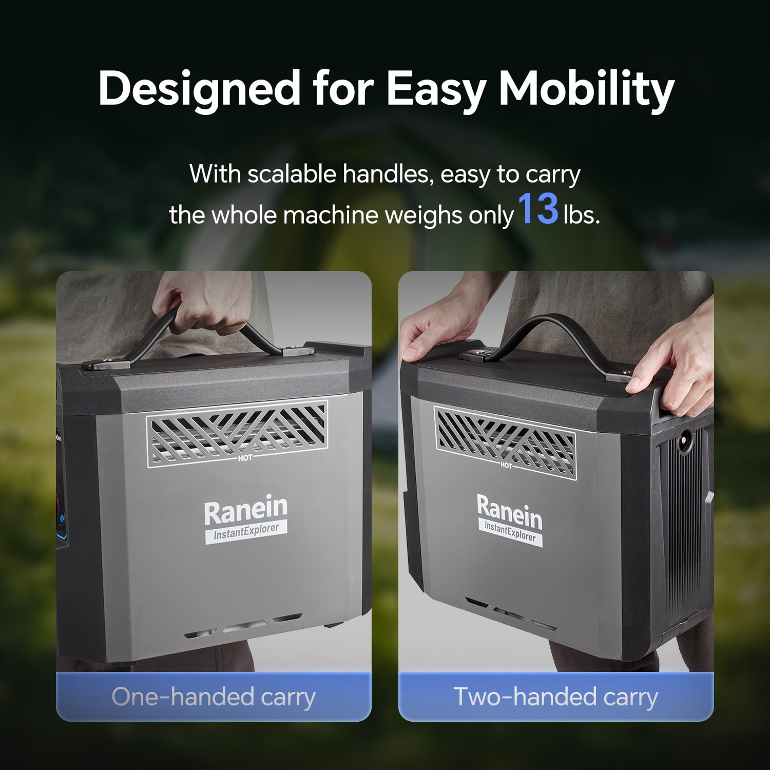 Ranein Portable Propane Water Heater with User-Friendly Control Knob Design, Built-in 4000mAh Rechargeable Battery, Instant Hot Water Pump & Showerhead...