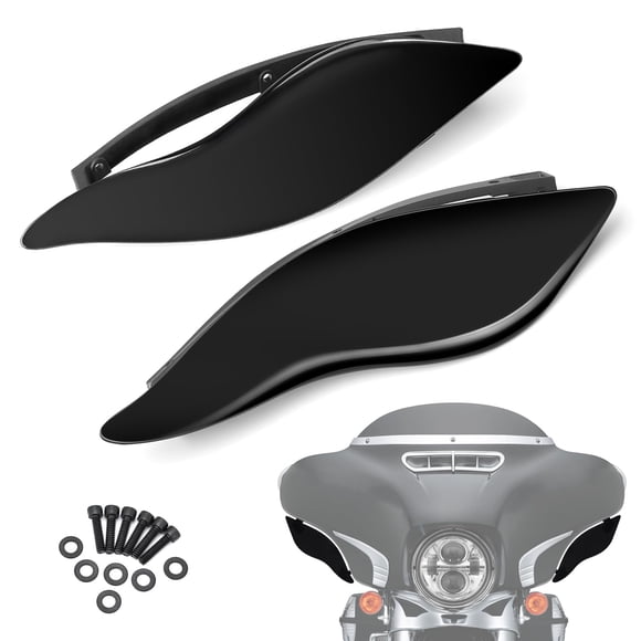 PBYMT Deflectores de aire laterales carenado parabrisas lateral negro deflectores de viento ajustables compatibles para Harley Electra Glide Street Glide Tri Glide Ultra Limited carenado lateral 2014-