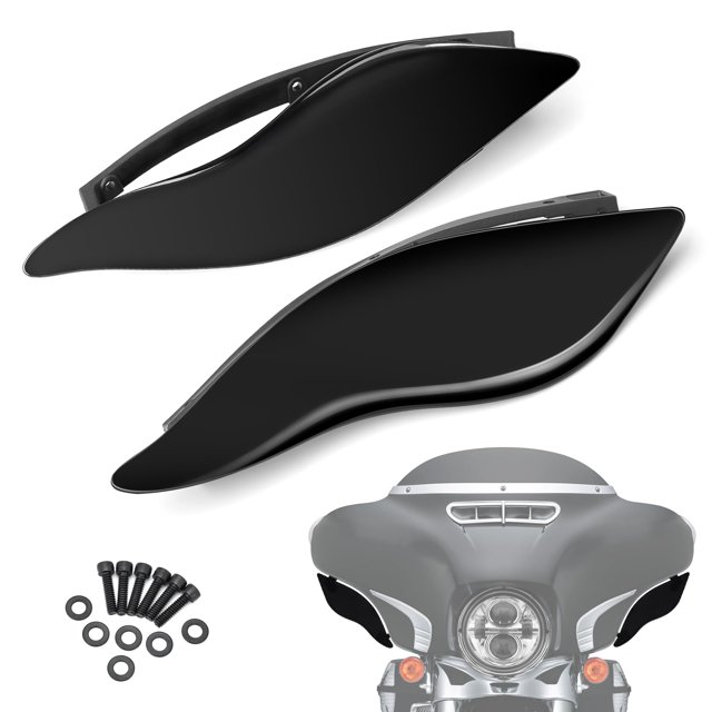 PBYMT Deflectores de aire laterales carenado parabrisas lateral negro deflectores de viento ajustables compatibles para Harley Electra Glide Street Glide Tri Glide Ultra Limited carenado lateral 2014-