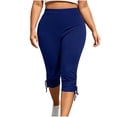 thumbnail image 4 of breaise Capri Leggings for Women High Waist Tummy Control Cropped Pants Slim Fit Drawstring Tights Casual Yoga Workout Capris, 4 of 9