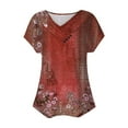 thumbnail image 4 of XWSHYW Women's Shirt , Dressy Casual Sexy Trendy V Neck Short Sleeve T-Shirts Summer Tunic Tops, Sizes S-2XL, 4 of 4