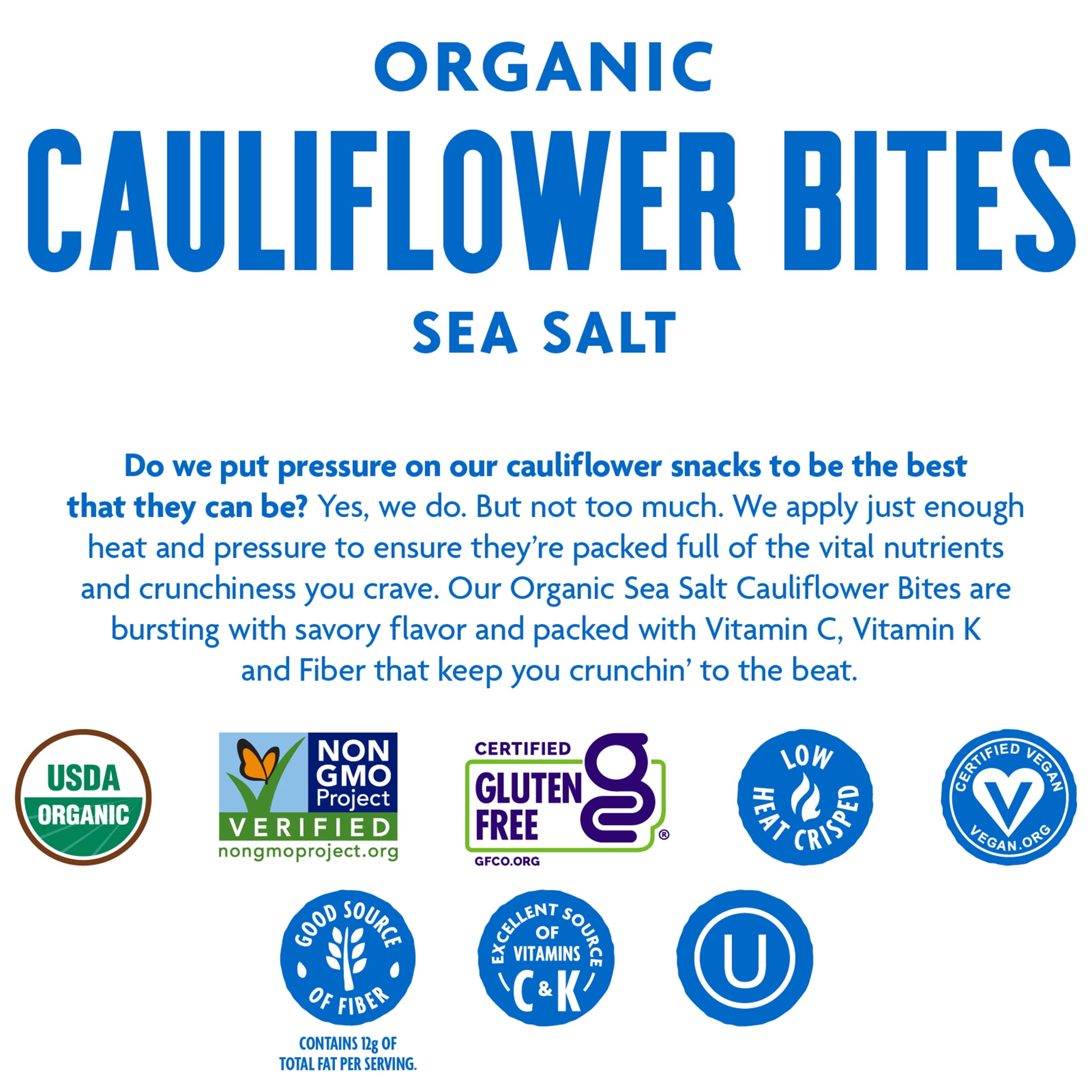 (4 pack) Rhythm Superfoods Organic, Non GMO, Gluten Free, Vegan Sea Salt Cauliflower Bites, 1.4 oz