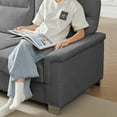 thumbnail image 6 of LLappuil 82" Velvet Sofa, 3 Seater Sofa Couch for Living Room Gray, 6 of 10