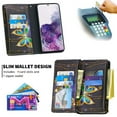 thumbnail image 2 of Dteck For Samsung Galaxy S20+ 6.7 inch Magnetic Patterned Leather Wallet Zipper Card Holder Stand Case Cover,Big Butterfly, 2 of 5