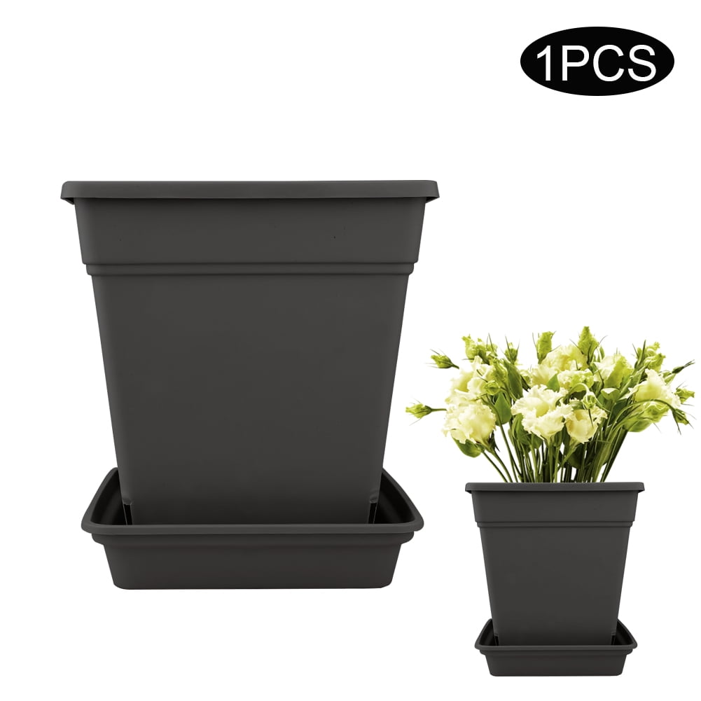 keebgyy plastic planters indoor plant pots flower pots with drainage trays for house plants succulents flowers walmart com