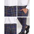 thumbnail image 6 of INSPIRE CHIC Men's Pants Plaid Mid-Waist Classic Business Checked Dress Pants 30 Navy Blue, 6 of 7
