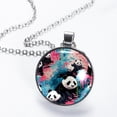 thumbnail image 2 of Panda Stylish Glass Circular Pendant Necklace - Women's Necklaces, 2 of 5