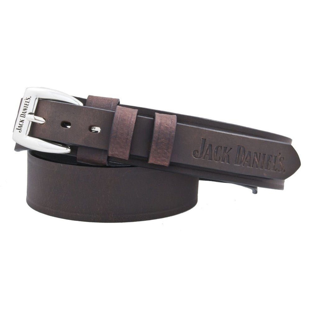 Jack Daniels Embossed Logo Leather Belt 42 Walmart