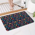 thumbnail image 4 of Pioneer Flower Floral Print Pattern Bathroom Rugs Mat, Non Slip Microfiber Bathroom Rug with Rubber Backing, Soft Mats for Bathroom Floor Tub Shower, 17"x27", 4 of 5
