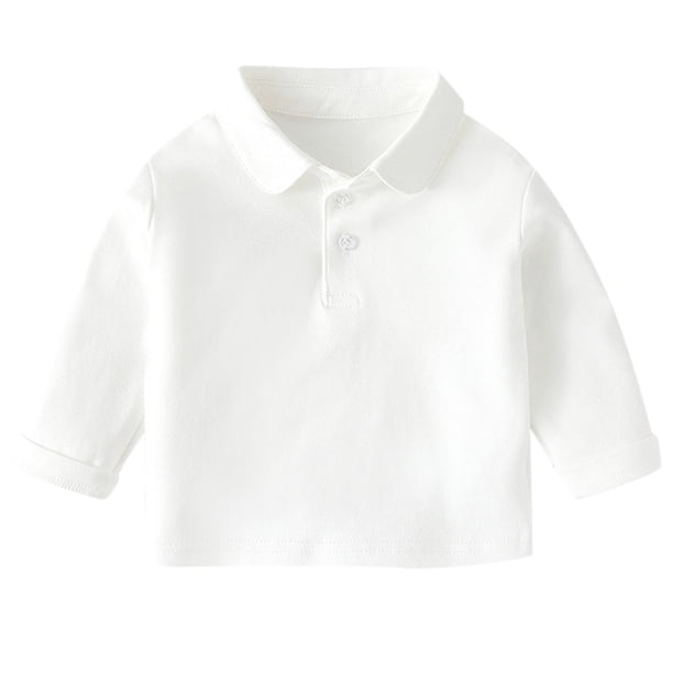 Gibobby Camisa Vaquera Niños Infante Niño Niño Bebé Niños Niñas Sólido Camiseta de manga larga Blusa Tops Trajes Ropa(Blanco, 12-18 Meses)