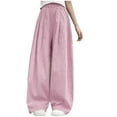thumbnail image 3 of Tranfacy Girls Kids 6-17Years Summer Solid Full Length Trousers Ice Silk Texture Wide Leg Cool Casual Pants, 3 of 5