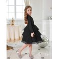 thumbnail image 6 of Arshiner Toddler Tutu Dress Girls Long Sleeve Fall Winter Tiered Formal Party Tulle Dresses for Kids, 6 of 8