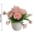thumbnail image 2 of Flores artificiales en macetas de plástico planta de simulación oficina en casa decoración floral falsa, rosa melocotón 5 flores Advancent HA7823-04B, 2 of 3