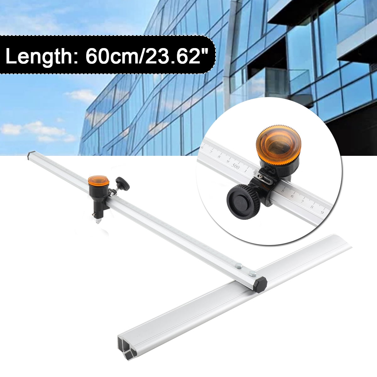 TABODD 60cm T Type Push Glass Cutter, T Type Accurate T Type Glass Cutter, Clear Error-Free for Glass, Ceramic Tile, Floor Tile Vitrified Brick