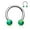 Green, variant on Circular Barbell Ring Internally Threaded Horseshoe Synthetic Opal Balls 14G 16G