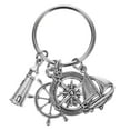 thumbnail image 1 of KAKOWELY Sailing Theme Key Chain Bag Pendant Sailboat Rudder Compass Lighthouse Charm Keychain,2.36X"X1.18"X0.2", 1 of 5