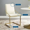thumbnail image 5 of Side Dining Chair, Velvet, Metal Steel, Gold Ivory White, Modern Contemporary Urban Design, Kitchen Room Cafe Bistro Restaurant Hospitality, 5 of 9