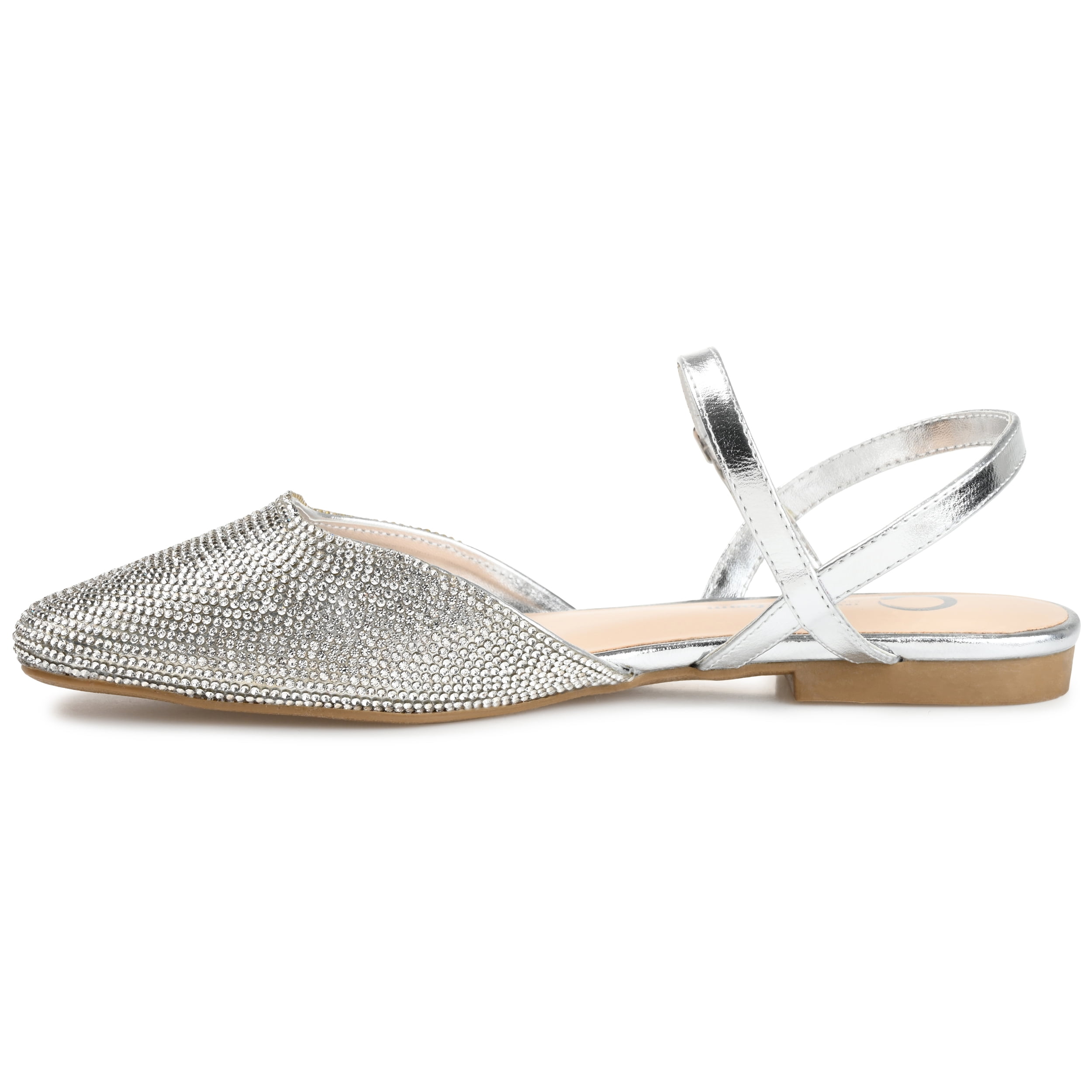 Journee Womens Nysha Narrow Width Buckle Square Toe Ballet Flats
