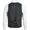 thumbnail image 3 of GFDYREE Men's Slim Fit Herringbone Tweed Suits Vest Premium Wool Blend Waistcoat, 3 of 7