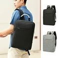 thumbnail image 1 of Travel Laptop Backpack | Slim Water-Resistant Polyester Bag for Business, Office, Outdoor | Fits 16 Inch Notebook | USB Charging Port, Keychain, Emergency Whistle | 42x30x12cm | Black/Gray | 36-55L, 1 of 6