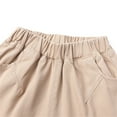 thumbnail image 3 of Povozer Toddler Boy Elastic Waist Pull On Cotton Shorts for Littler Kids Boys(Khaki,1-2Y), 3 of 5