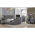 thumbnail image 2 of Maya Modern Style 5-Piece Queen Vanity Bedroom Set in Gray, 2 of 17